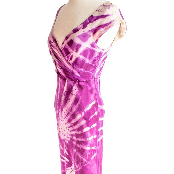 NEW long Maxi Silk dress Blue Pink Purple 8 10 12 - Picture 11 of 11